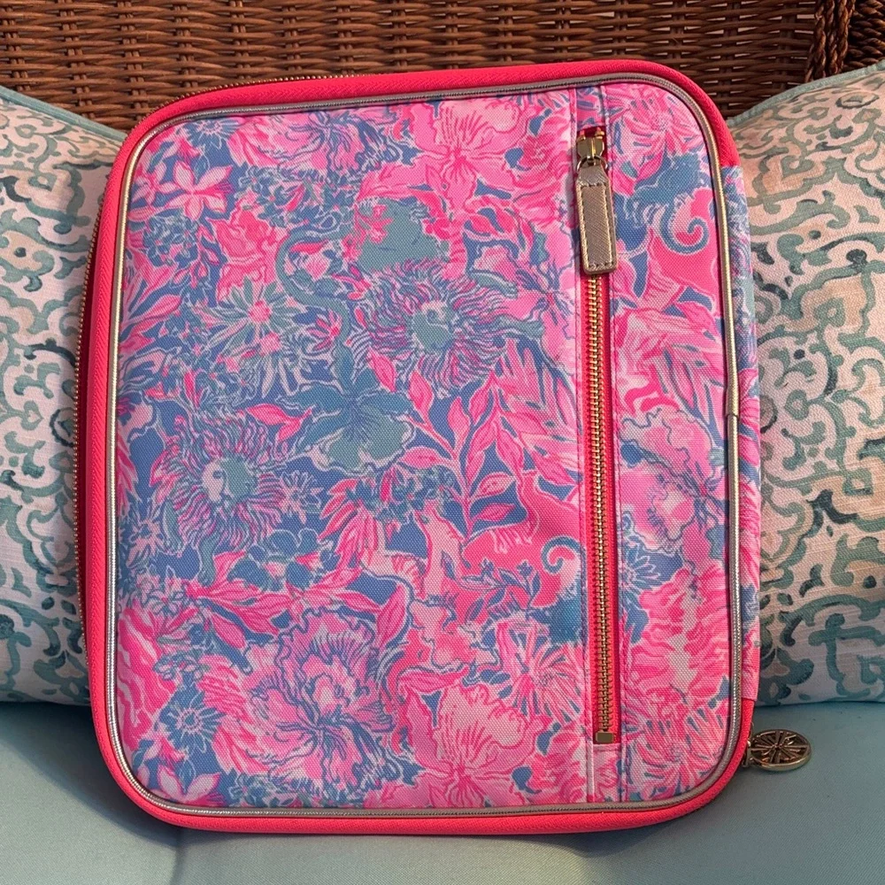 Lilly Pulitzer Pink and Blue Floral Pouch